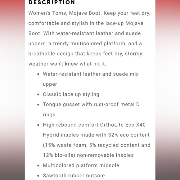 Nwt Toms hiking boot - Picture 9 of 9